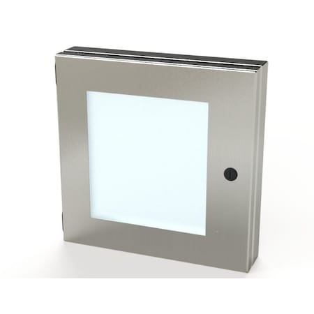 Saginaw Control & Engineering Hinged Window, 12 in. H x 12 in. W x 1-1/2 in. L, 304 Stainless Steel, Polycarbonate SCE-HWK1212SS